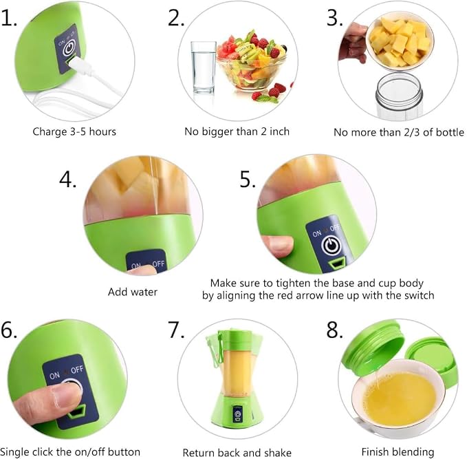 USB rechargeable mini juicer blender